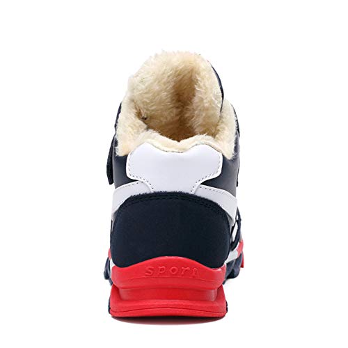 Childrens Waterproof Boots Boys and Girls Faux Fur Ankle Booties Unisex Kids Traines High Top Basketball Shoes3