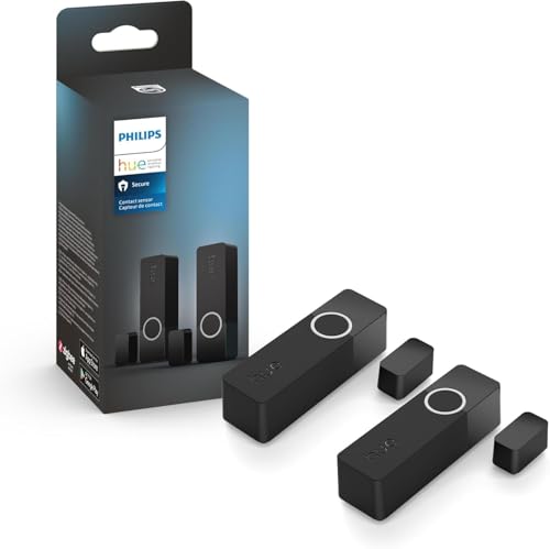 Philips Hue Secure Smart Contact Sensor, Black - 2 Pack - Made for Indoor Doors and Windows - Requires Hue Bridge - Works with The Hue App