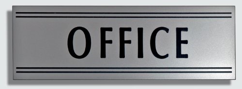 JP Signs - Office Sign – 9 X 3 Inch (Silver/Black) Engraved Premium Design Office Signage Essentials – Communicates Professionalism – for Large or Small Offices – Not a Sticker,