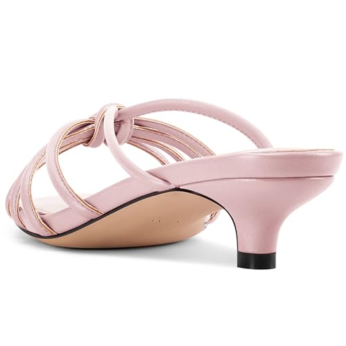 Image of TNYNFBEB Womens Sandals Mules Low Kitten Heel Open Toe Shoes Slip-on Slingback Prom Party Dress Summer 1.4 Inches Heels