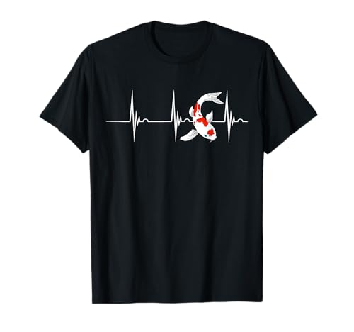 Koi Karpfen Fisch Herzschlag EKG Puls Kohaku Sanke Showa T-Shirt
