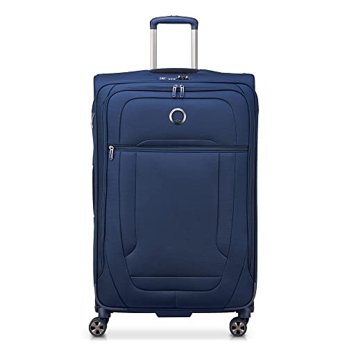 Delsey Paris Helium DLX Softside Valise Extensible à roulettes pivotantes, Bleu Marine, Checked-Large 29 inch, Helium DLX Softside Valise Extensible avec...