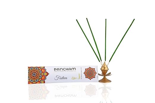 PANCHAM Natural & Charcoal Laxmi FragranceFree Agarbatti for Pooja & Meditation (Pack of 1 | 40 Incense Sticks)