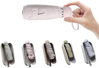 Travel Mini Umbrella for Purse With Case-Small Compact UV Umbrella Protection Sun-Lightweight Tiny Pocket Umbrella with Case for Women, Girls