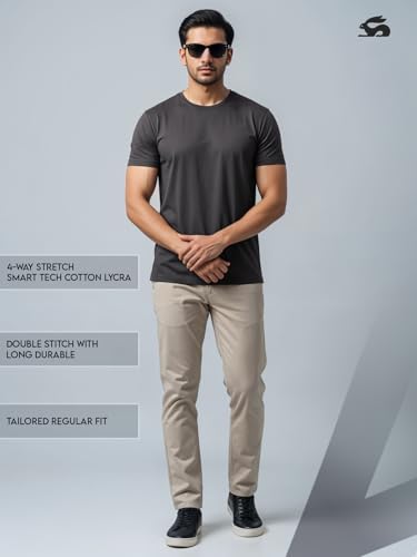 Image of ADRO Men's Cotton Solid Regular Fit T-Shirt