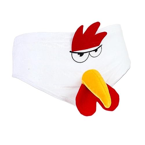 Questo slip bianco include aggiunte in cotone per dare la forma di una testa di gallo rosso e il suo becco giallo. Pazzo risate assicurate!