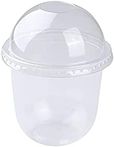 Amazon 50 100個クリアプラスチックカップドーム蓋360ミリリットルデザーフタ付 デザートカップ プリンカップ 耐熱 タピオカ カップ プラカップ テイクアウト クリアカップ ドリンク 50個 使い捨てドリンクカップ オンライン通販