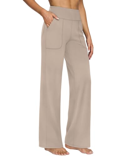 Alaroo Wide Leg Yoga Pants for Women with 3 Pockets Athletic Casual Work