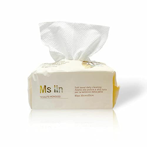 Toallitas secas suaves, paños de limpieza desechables suaves, 80 unidades, el tamaño de la toallas desechables seca es de 20 x 20 Cm, también para desmaquillar