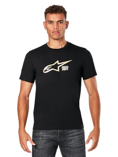 T-shirt homme Alpinestars Golden Csf tee en coton noir style motard décontracté