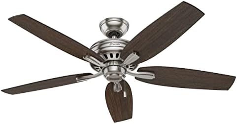 Hunter Fan Newsome Indoor Ceiling Fan with Pull Chain Control, 52", Brushed Nickel