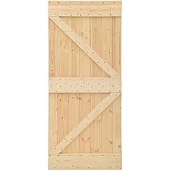 vidaXL Puerta Corrediza Entrada Deslizante Principal Casa Hogar Cuarto de Baño Salón Sala de Estar Habitación 90x210 cm Madera Maciza de Pino