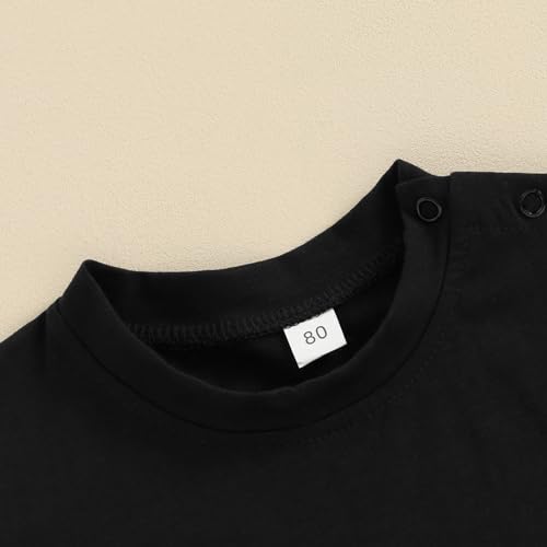 Image of Toddler Baby Boy Girl Short Sleeve Crew Neck T Shirt Pullover Sweatshirt Summer Basic Tee Solid Casual Clothes