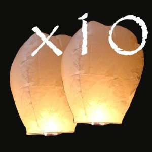 Loftek - Lanterne volanti, confezione da 10 pezzi, 100% biodegradabili e non infiammabili