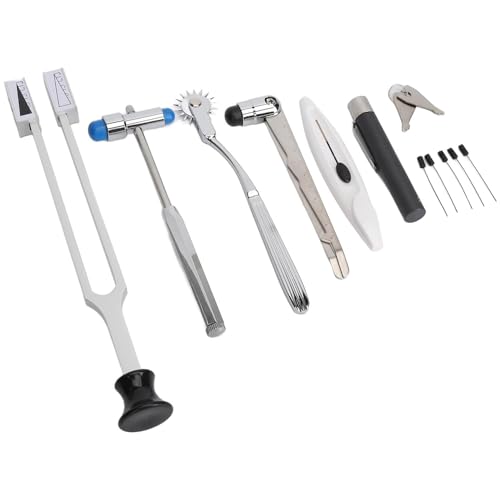 Kit professionale per esami neurologici, set diagnostico da 7 pezzi per test sensoriali e riflessi, essenziale per medici e studenti di medicina
