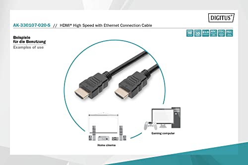 DIGITUS HDMI High Speed aansluitkabel, type A St/St, 2.0m, Ultra HD 60p - vergulde contacten - zwart - Image 6