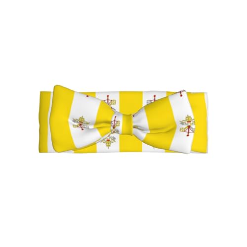 Vatican flag Pattern Baby Bow Headband Super Stretchy Soft Bows Hair Accessories for Newborn Infants Toddlers Kids Girls
