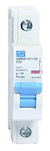 WEG Electric UMBW-1C1-20, Mini Circuit Breaker, UL1077, 1 Pole, 20 Amps, 277VAC Volts, C - Trip Curve, 5 kA