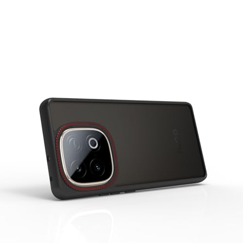 Image of RIGGEAR Shockproof Tough Hybrid Armor Back Cover Case for iQOO Neo 10 5G (Smoke Black Matte PC and Black TPU Bumper)