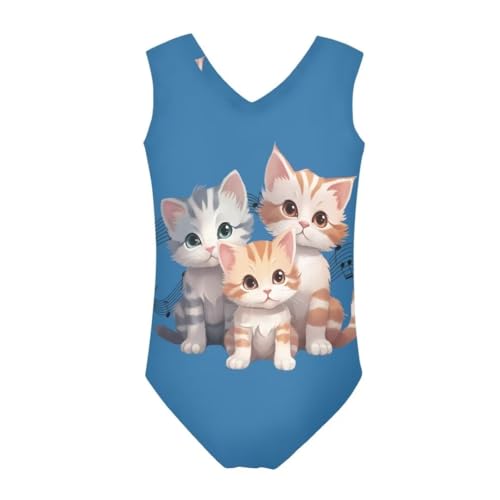 Image of Girls Swimsuit 3-14Y One Piece Swimwear Sleeveless Girls Bathing Suit