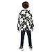 KEIGE Black White Cat Boys Fleece Coat,Children's Zip-Up Hoodie Jacket,Baby Warm Fashion Outerwear 4T,A110889