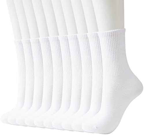 J-BOX Womens Cotton Crew Socks, Thin Soft Comfort Breathable Dress Socks, Above Ankle Crew Socks for Business, Casual.