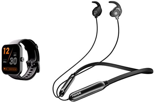 Image of Noise ColorFit Pulse 2: 1.8 inch Biggest Display Smart Watch, 550 NITS Brightness, Sleek Metallic Body & Sense Bluetooth Wireless in Ear Earphones, Neckband Earphones with Fast Charging,Up to 25H Playback