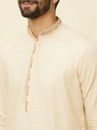 Image of Manyavar Men's Self Design Kurta Pajama Set (2pcs)