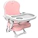 Todeco - Rehausseur Bébé, Réhausseur de chaise pour enfant - Hauteur: 38/42/46/50 cm - Matériau: PP - Rose