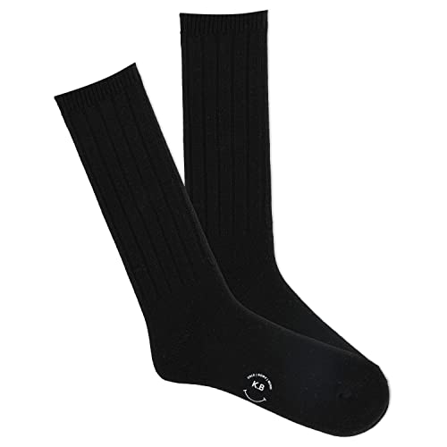 K. Bell Men's Comfort Fit Crew Socks-1 Pairs-Wide Ribbed Classic Style