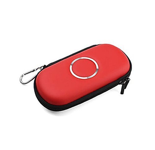 AllBest-G.T. Hard Carry Case Game Pouch Holder Cover Double Zipper Protective EVA Bag for PSP 1000 2000 3000 - Red by Generic