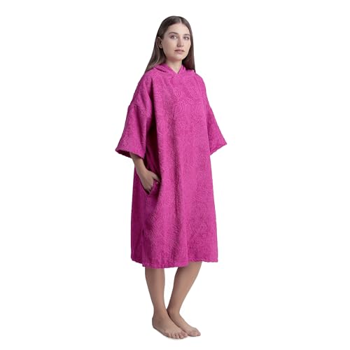 Image of ALLEN & MATE 100% Cotton Hooded Surf Poncho Changing Robe - Quick Absorbent Changing Towel with Pocket for Surfing Men Women