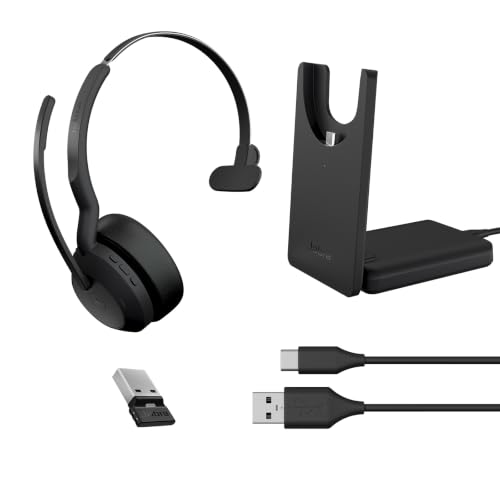 Jabra Evolve2 55 Mono Wireless Headset with Charging Stand AirComfort Technology, Noise-Cancelling Mics & Active Noise Cancellation - MS Teams Certified, Works with Other Platforms - Black - image 9