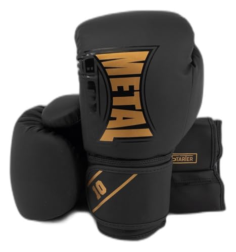 METAL BOXE - METAL BOXE Gants de Boxe Entrainement Starter Noir/Or 14 oz - -3%