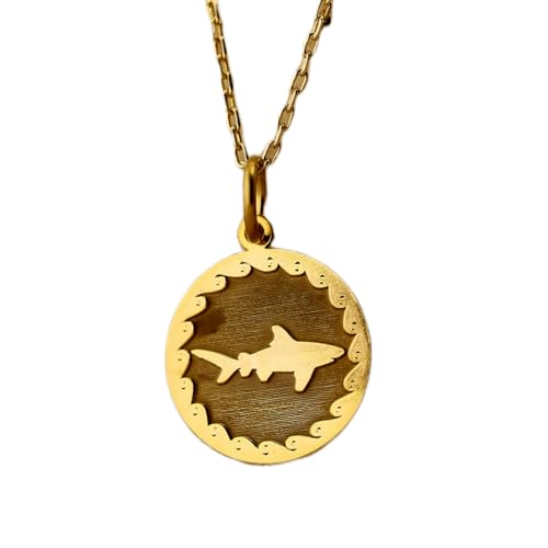 Collier requin argent sterling plaqué or résistant au ternissement pour tous