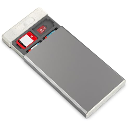 Image of HEIYING Switch Game Card Case for Nintendo Switch /Switch OLED /Switch Lite Game Card or Micro SD Memory Card, Metal Switch Game Holder with 20 Game Card Slots and 20 Micro SD Card Slots