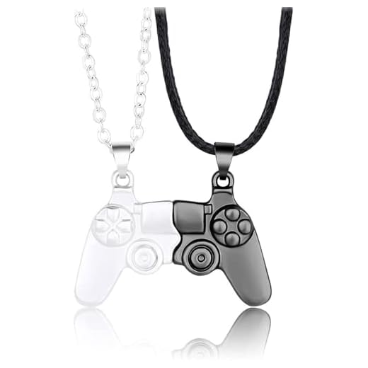 Collar Magnético con Colgante De Almohadilla De Juego para Parejas, Collar De Pareja De Acero Inoxidable Magnético, Consola De Juegos, Collar para Parejas, Regalos del Día De San Valentín para (D)