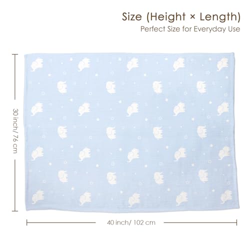 Image of Elephant Baby Blankets for Boys Girls, Soft Nursery Minky Blankets with Muslin and Dotted Fleece Back 30x40 inches, Receiving Bed Quilt for Newborn, Infants, Toddlers