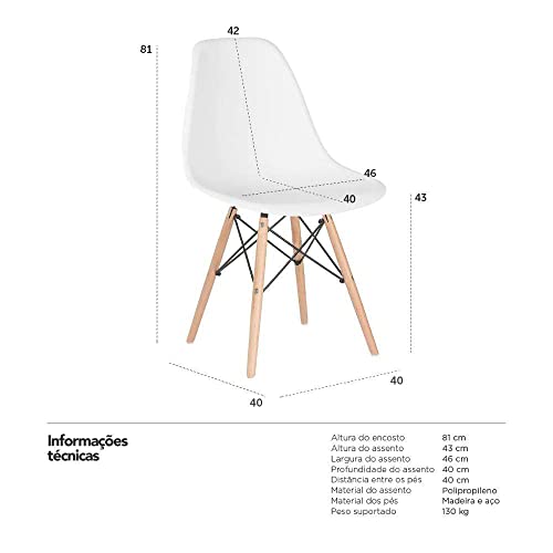 Cadeira Charles Eames Dkr Design Eiffel - Branca