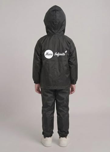 Image of Boys Boys Solid Polyester Raincoat and Elastic Pant Set