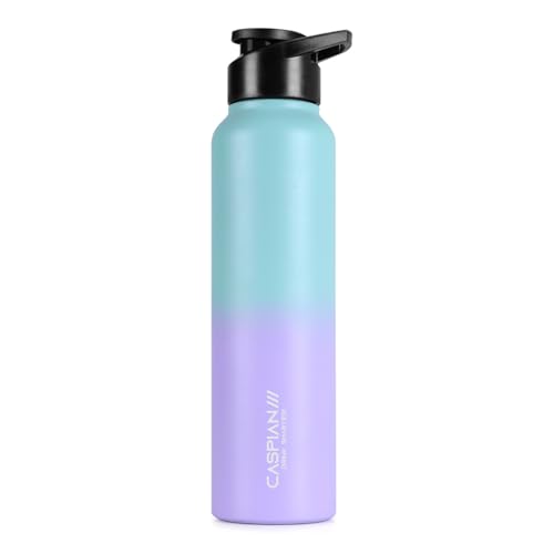 Image of CASPIAN / / / HIke ISI Certified Stainless Steel Water Bottle 1ltr.(Purple & Green, 1 Litre) | Leak Proof Sipper for Fridge Home Office Travel School Kids Boys Girls Adults Sports Gym Gift |BPA Free