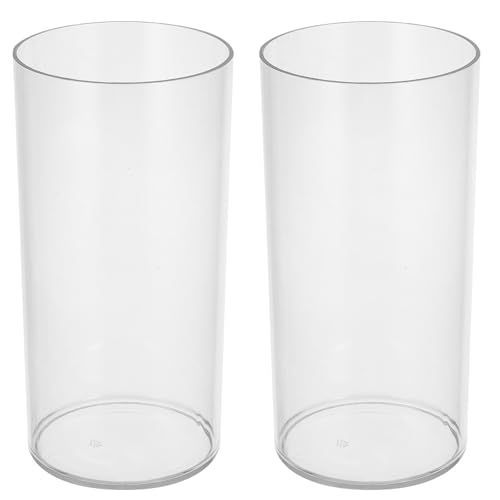 OSALADI Florero de Plástico Transparente 10X20 CM Jarrón Cilíndrico Moderno para Centros de Mesa Decoración del Hogar y Oficina Juego de 2 Unidades