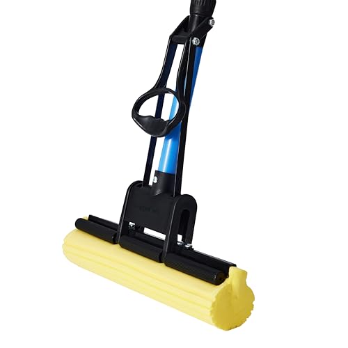 Amazon Basics Sponge Mop for Floor Cleaning | Stainless Steel Butterfly Mop for Cleaning Floor | Sponge Mop Stick for Bathroom Cleaning | Blue (B0CF28SV6B) Amazon Price History, Amazon Price Tracker