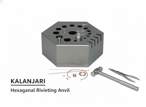 Image of 42mm Hexagonal Riveting Anvil - Multi-Functional Hex Steel Bench Block for Jewelry Making, Drilling, & Metal Smiting (19mm Thickness)