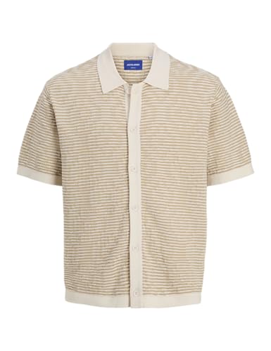 Polo Jacquard Knit JACK & JONES maille tricot homme vêtement été couleur crème M