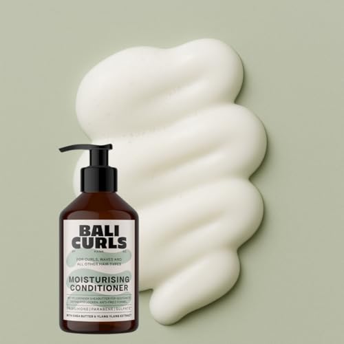 BALI CURLS Moisturising Conditioner – Feuchtigkeitsspülung mit Shea Butter, Kokosöl & Ylang-Ylang – Anti-Frizz Haarpflege für Locken – Vegan & Curly Methode geeignet – 250ml