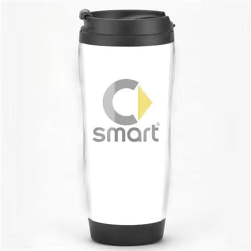 MyncbD Car Water Cup for Smart EQ fortwo C453 A453,304 stainless with Car Emblem logo Thermos Cup Travel Mug Keep Warm and Cold Coffee Milk Tea for Souvenir Gift Car Cup Holder,E