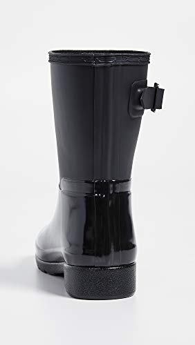 Hunter Boot Women's Refined Short Gloss Duo Rain Boot Black 9 Medium Us #TOP3