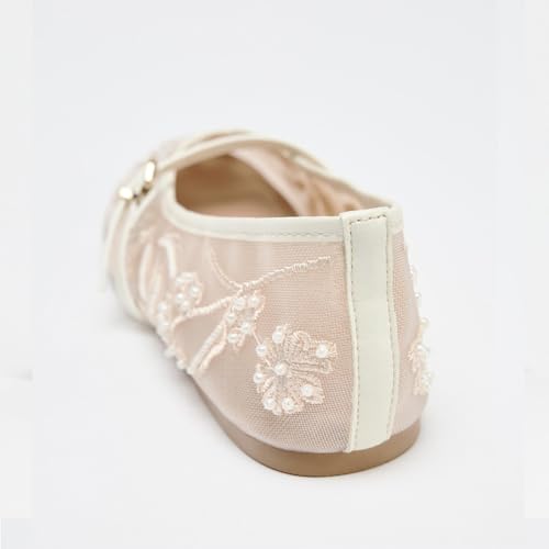 Ballet Flats with Strap for Women Floral Ballet Flats Mesh Shoes Women Flat Slip On Ballerina Shoes Round Toe Comfortable Daily Dress Shoe4