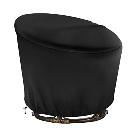 Iceberg Elf Papasan Chair Cover Waterproof,(For 52in Outdoor Papasan Chairs Black) Zipper Design, Easy To Put On And Take Off, Dust Resistant Patio Furniture Seat Covers Cover